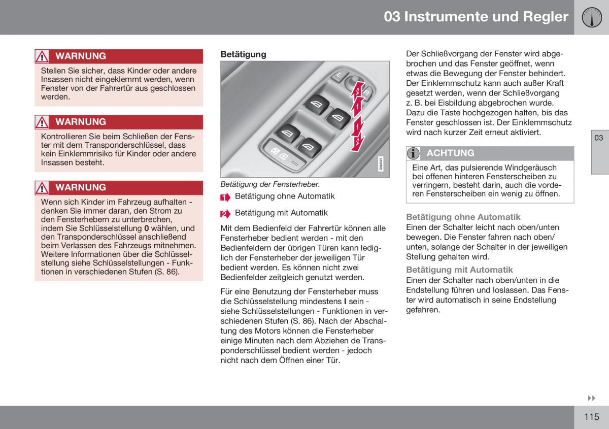 Volvo XC70 Cross Country II 2 Handbuch / page 117