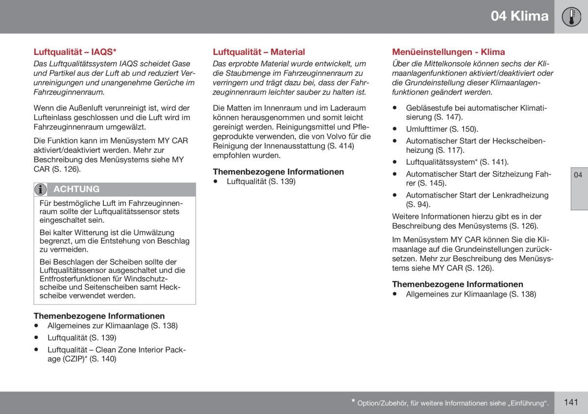 Volvo XC70 Cross Country II 2 Handbuch / page 143