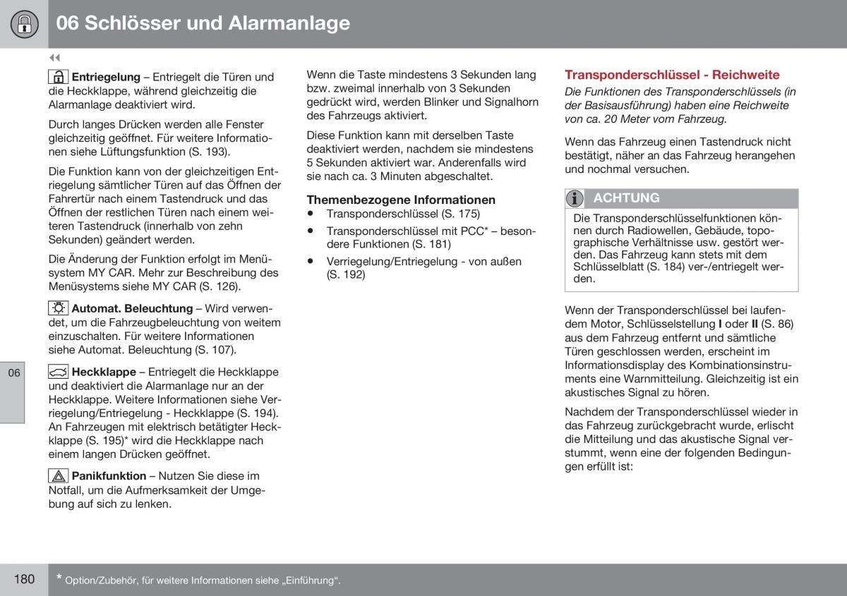 Volvo XC70 Cross Country II 2 Handbuch / page 182