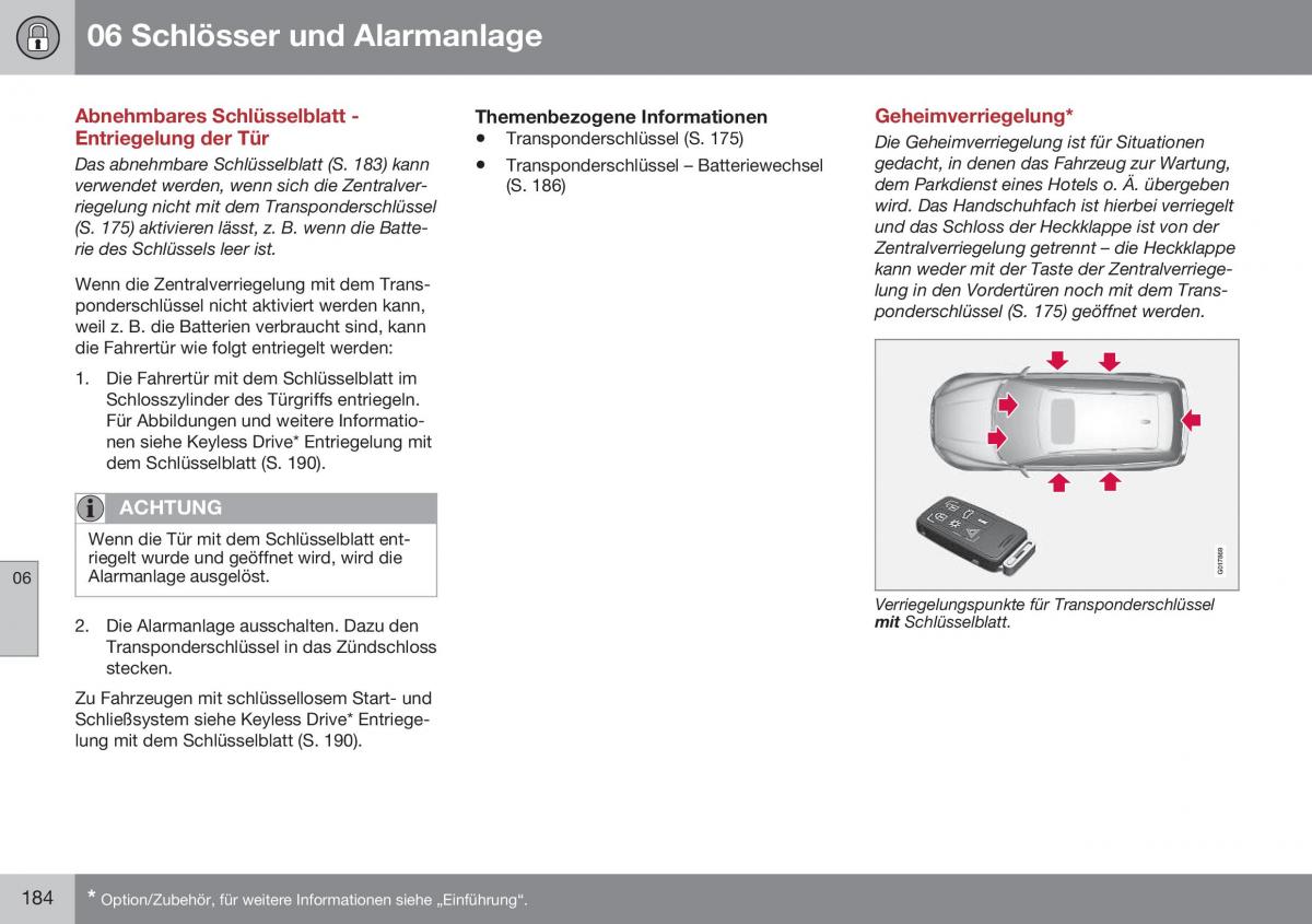 Volvo XC70 Cross Country II 2 Handbuch / page 186