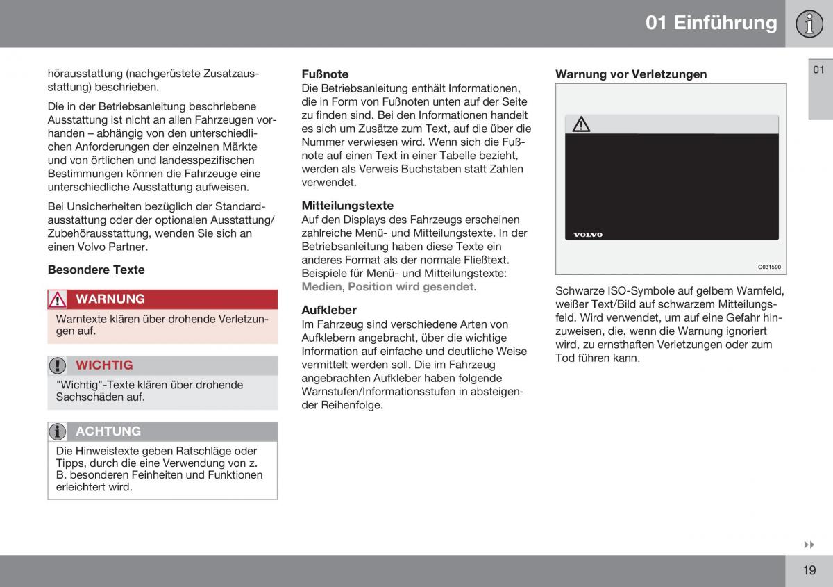 Volvo XC70 Cross Country II 2 Handbuch / page 21