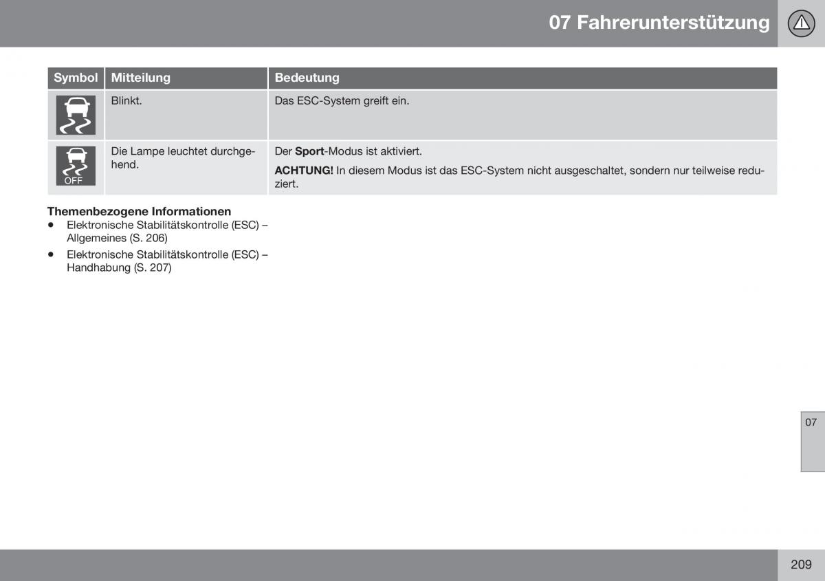 Volvo XC70 Cross Country II 2 Handbuch / page 211