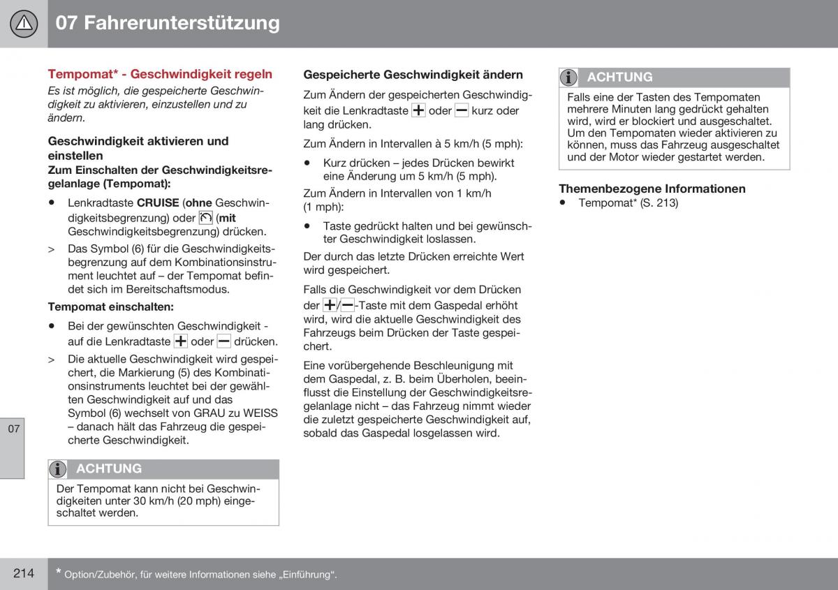 Volvo XC70 Cross Country II 2 Handbuch / page 216