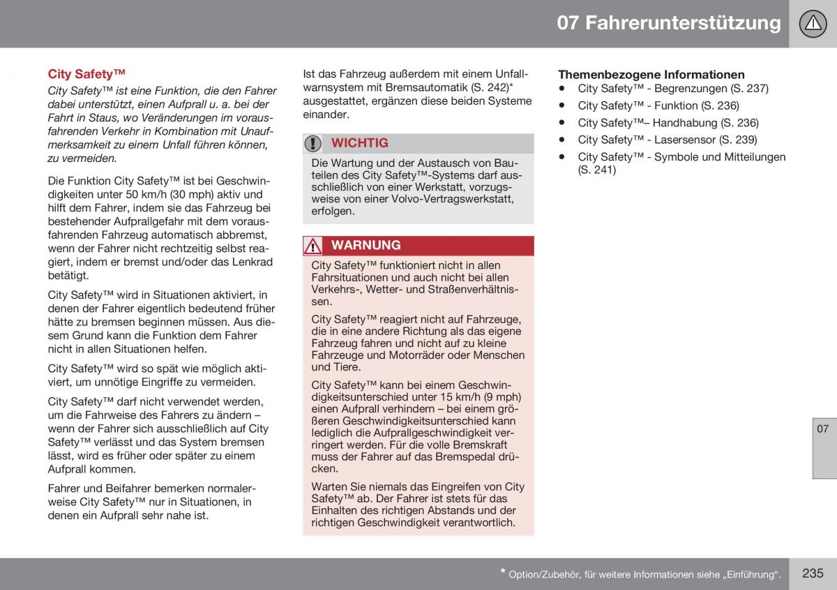 Volvo XC70 Cross Country II 2 Handbuch / page 237