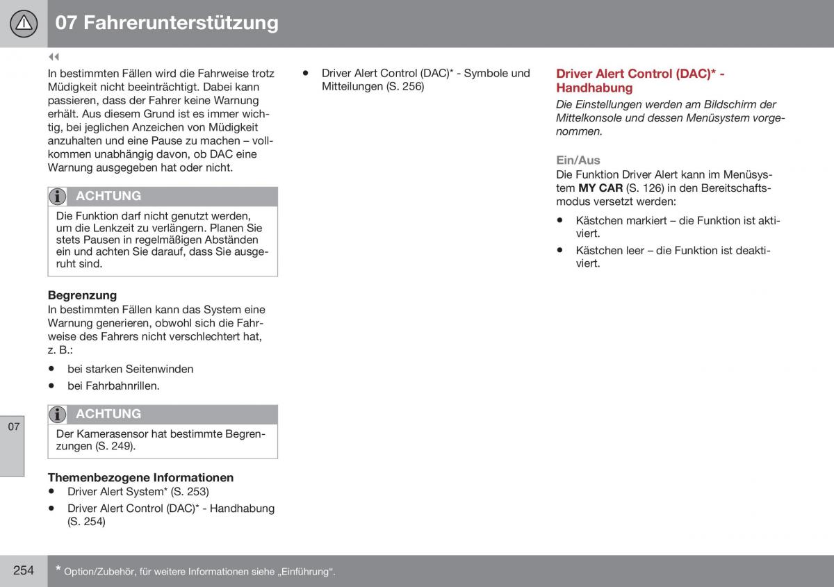 Volvo XC70 Cross Country II 2 Handbuch / page 256