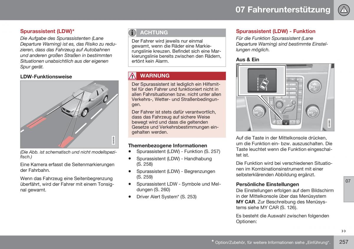 Volvo XC70 Cross Country II 2 Handbuch / page 259