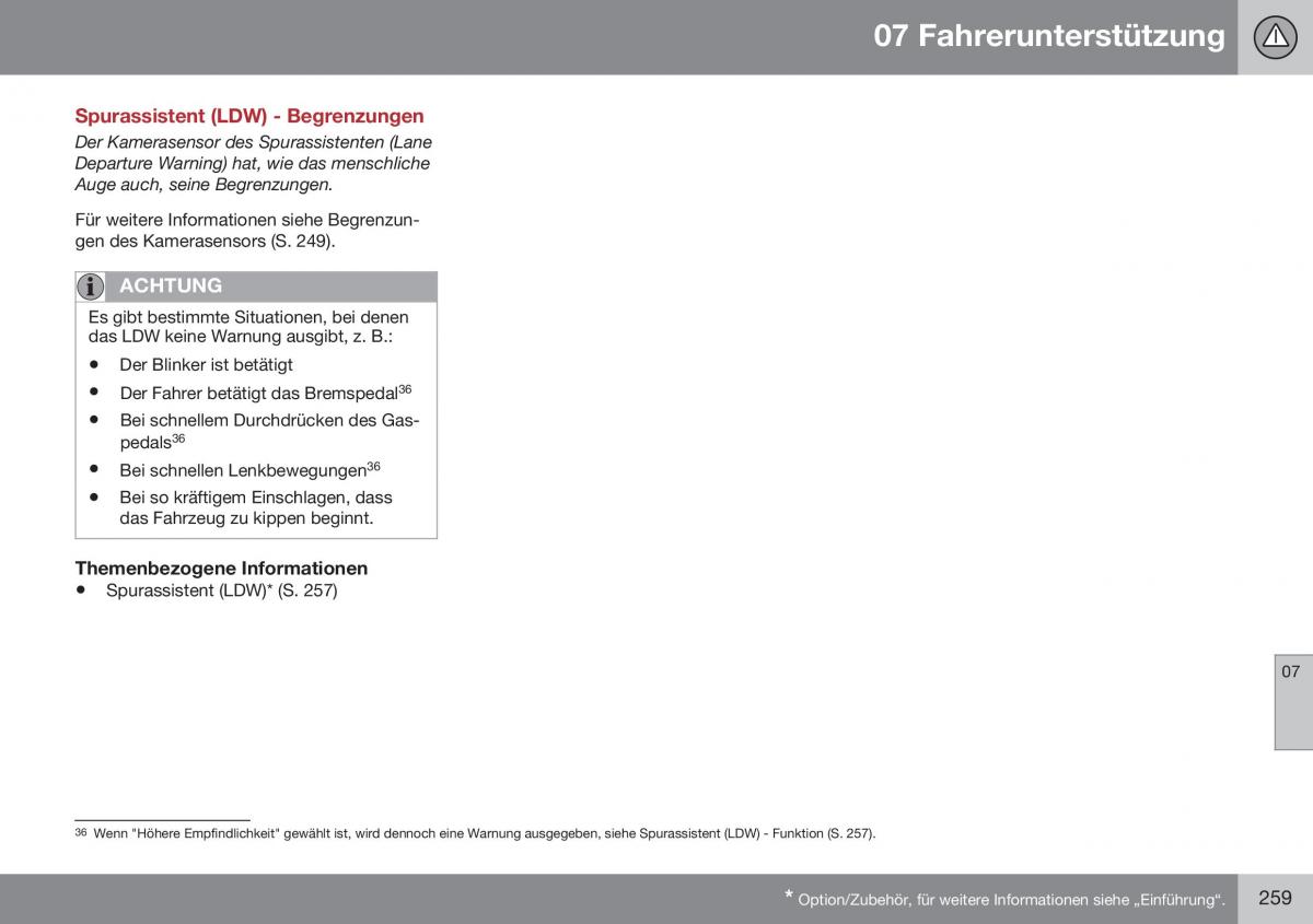 Volvo XC70 Cross Country II 2 Handbuch / page 261