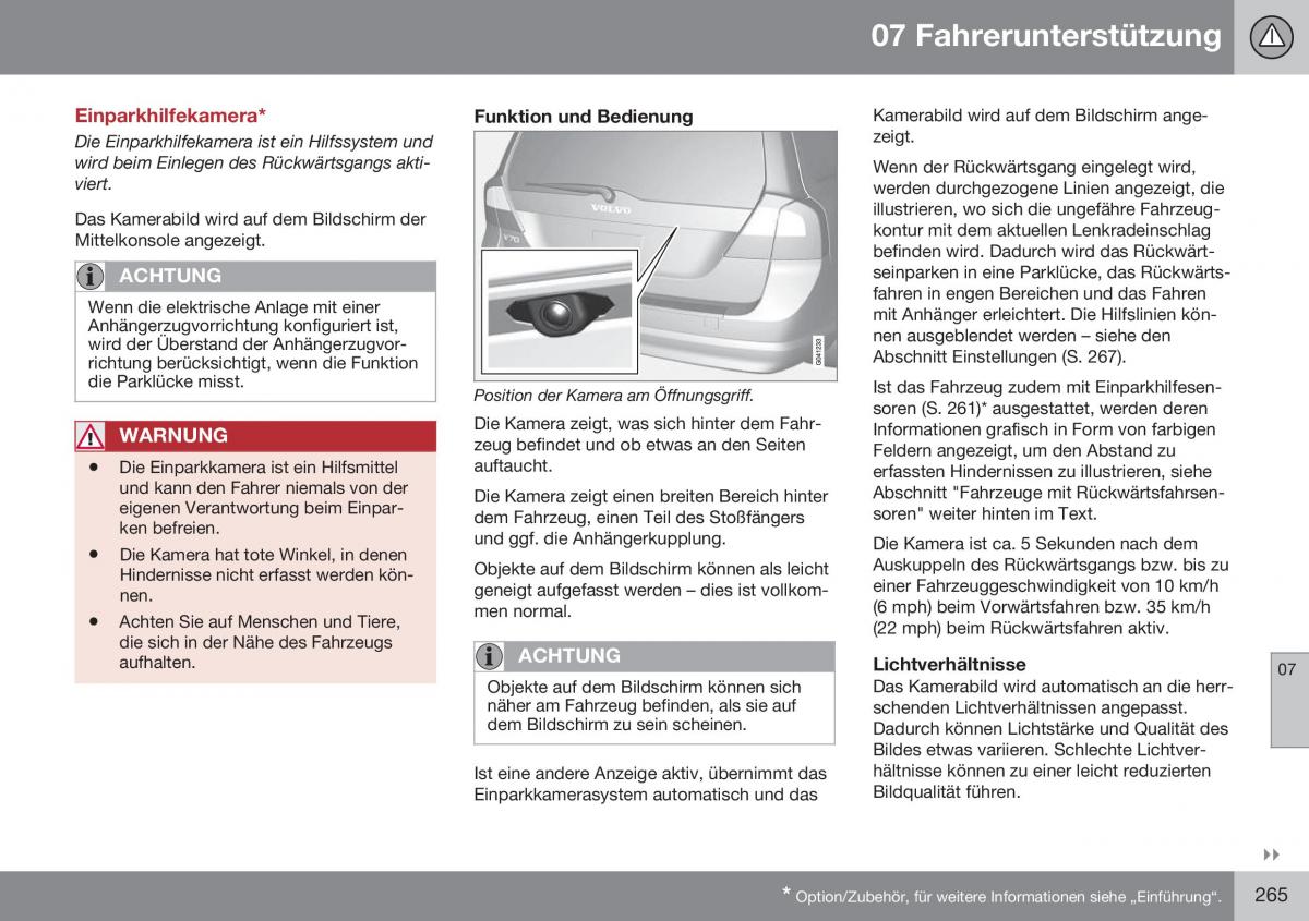 Volvo XC70 Cross Country II 2 Handbuch / page 267