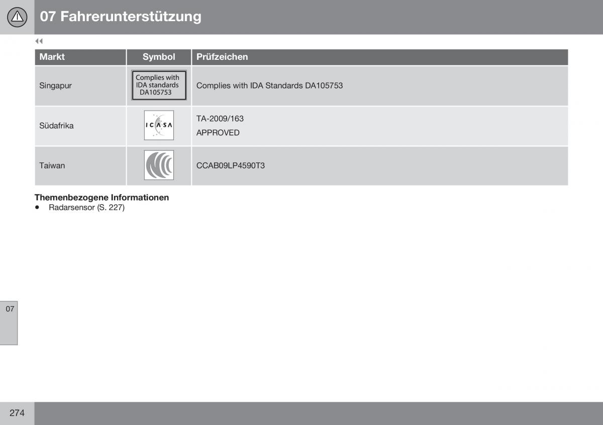 Volvo XC70 Cross Country II 2 Handbuch / page 276