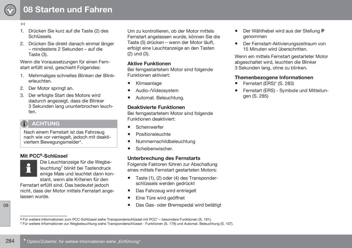 Volvo XC70 Cross Country II 2 Handbuch / page 286