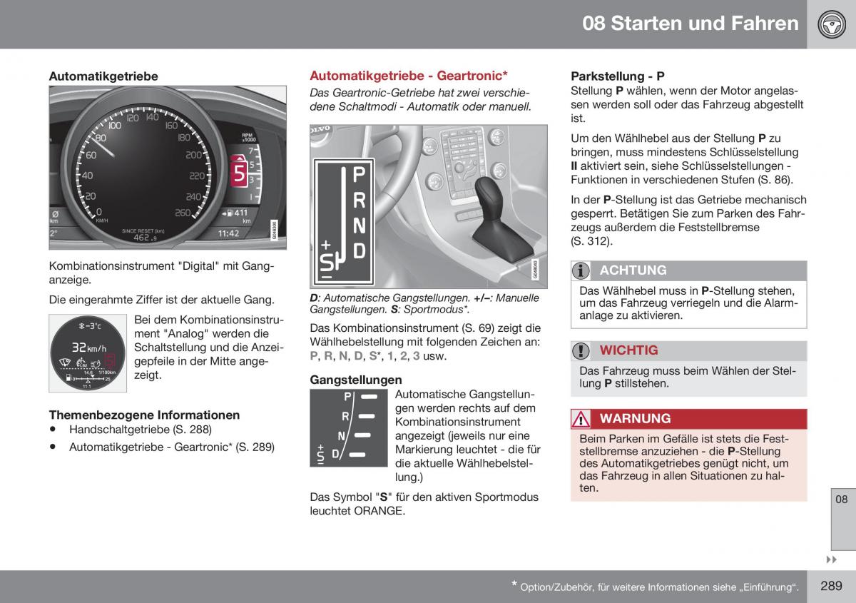 Volvo XC70 Cross Country II 2 Handbuch / page 291