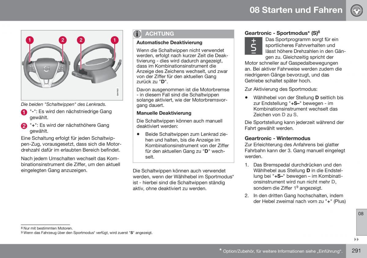 Volvo XC70 Cross Country II 2 Handbuch / page 293