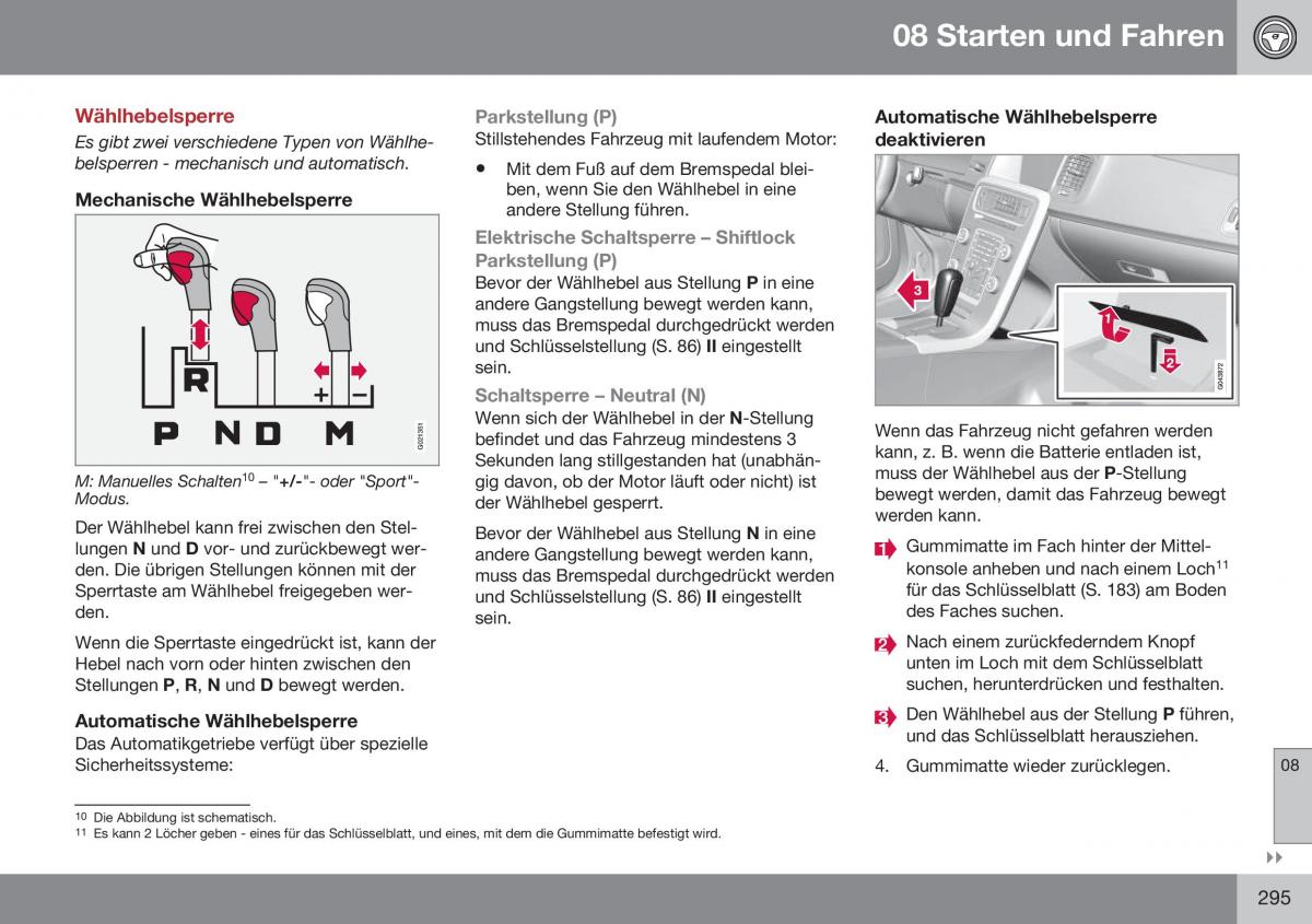 Volvo XC70 Cross Country II 2 Handbuch / page 297