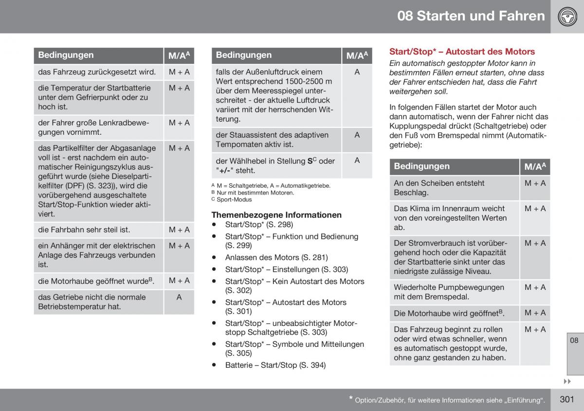 Volvo XC70 Cross Country II 2 Handbuch / page 303