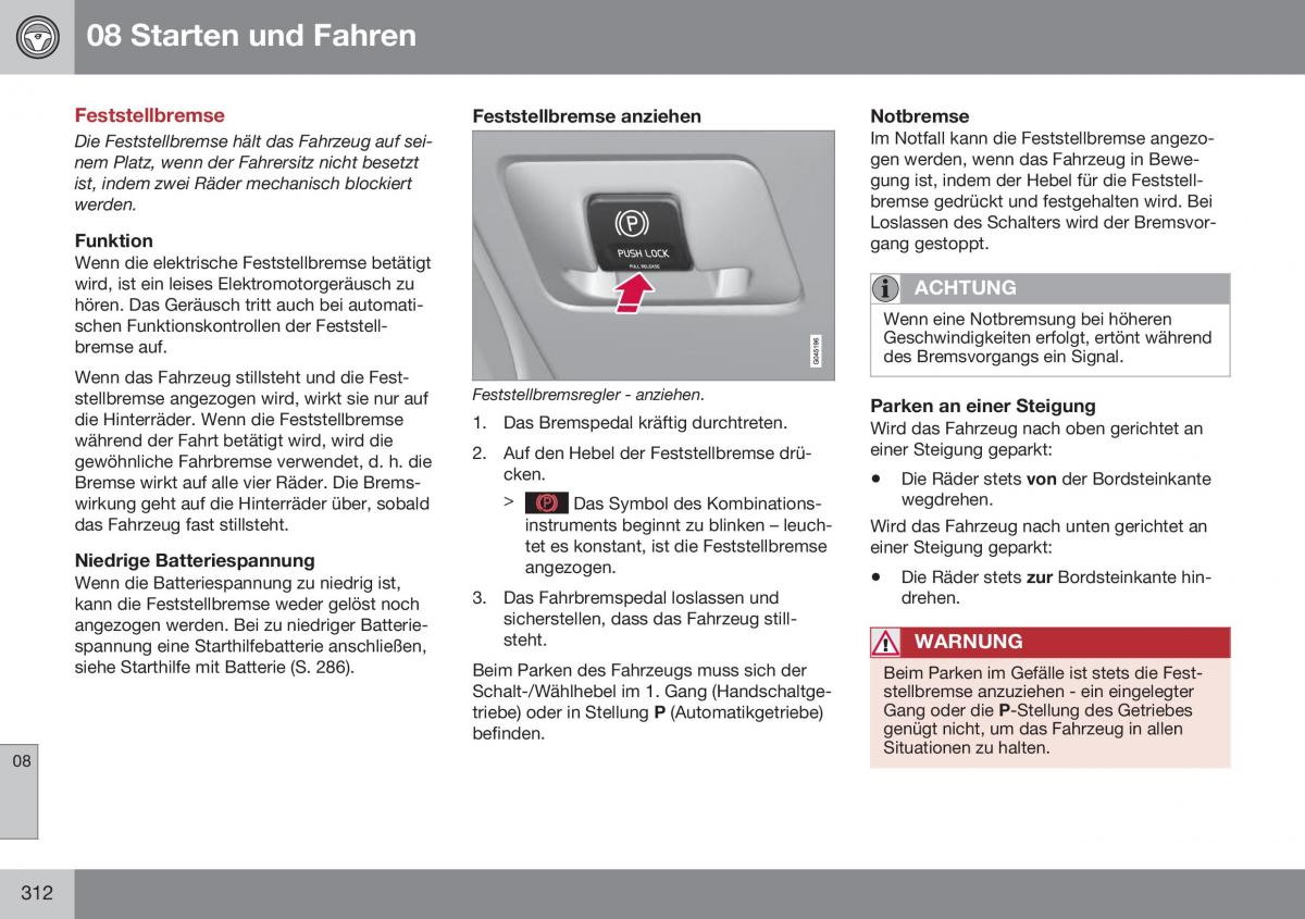 Volvo XC70 Cross Country II 2 Handbuch / page 314