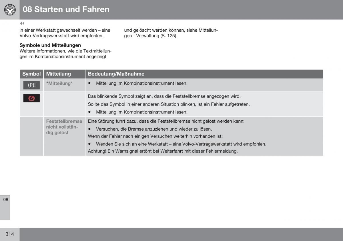 Volvo XC70 Cross Country II 2 Handbuch / page 316