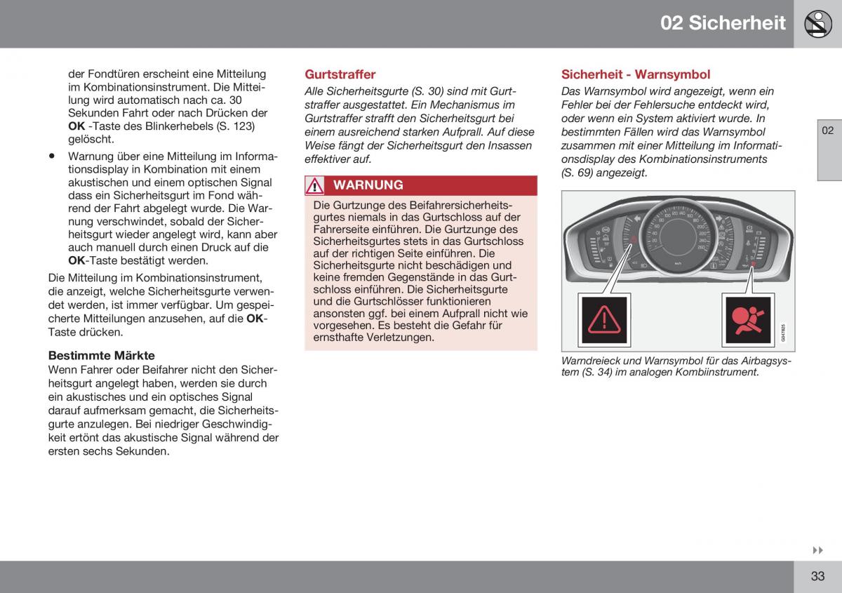 Volvo XC70 Cross Country II 2 Handbuch / page 35