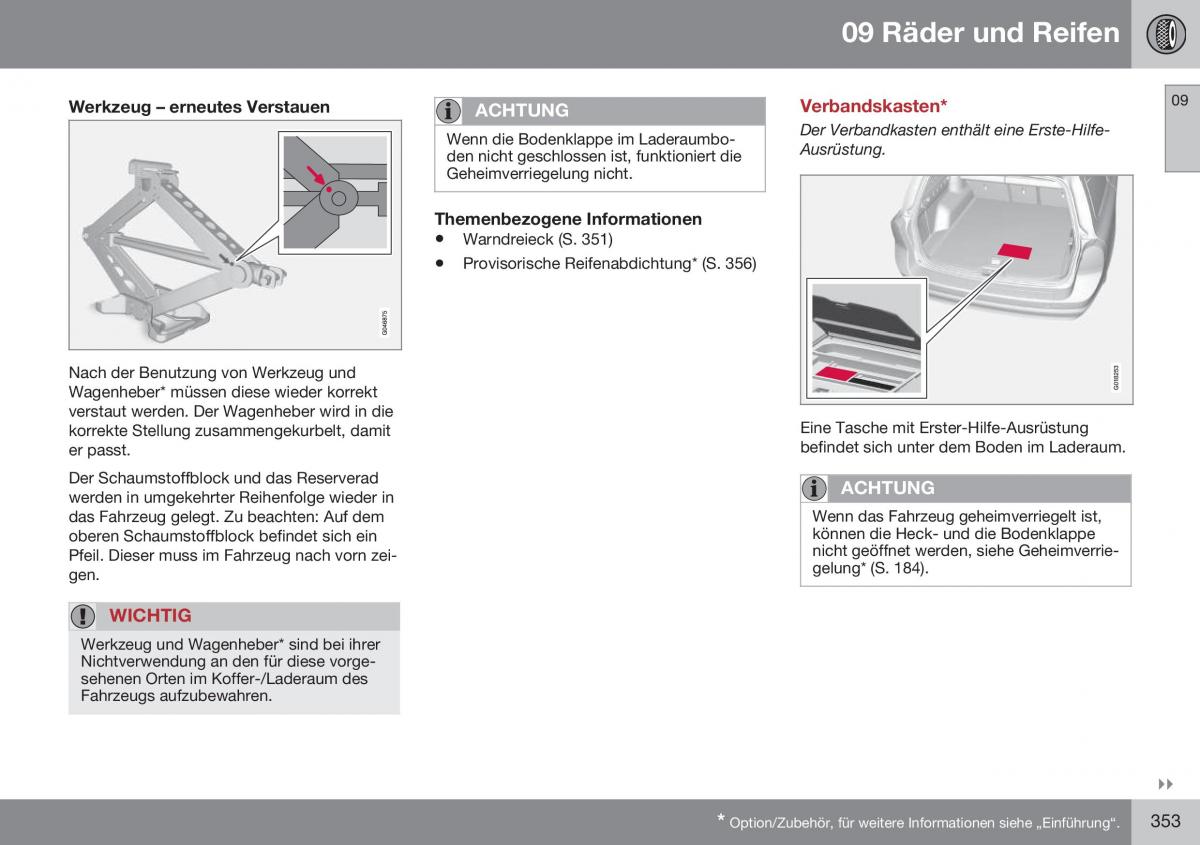 Volvo XC70 Cross Country II 2 Handbuch / page 355