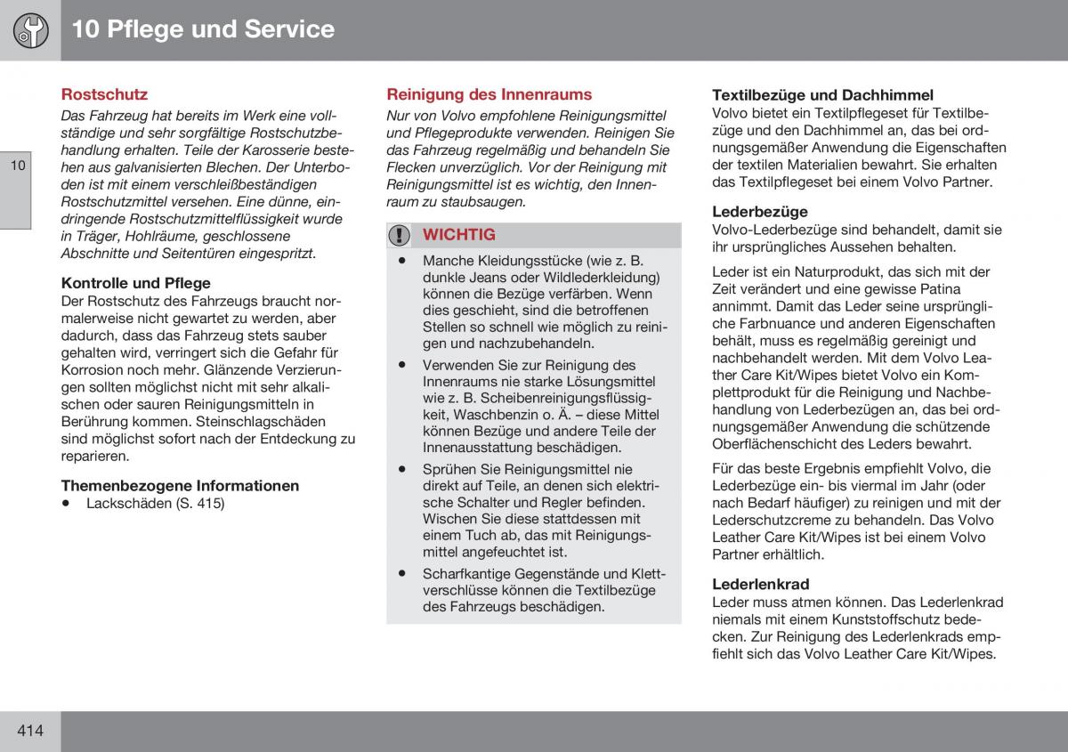 Volvo XC70 Cross Country II 2 Handbuch / page 416