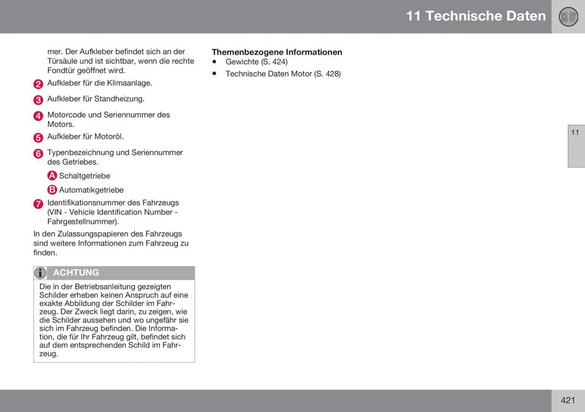 Volvo XC70 Cross Country II 2 Handbuch / page 423