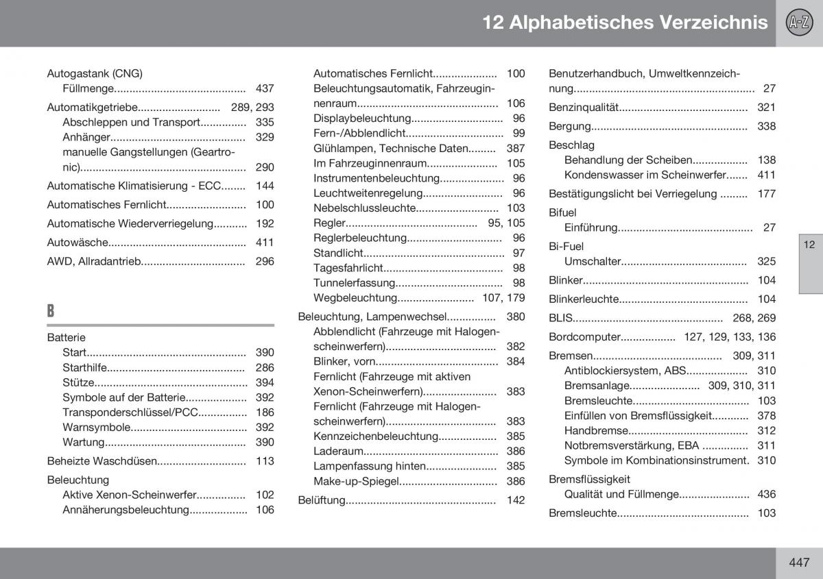 Volvo XC70 Cross Country II 2 Handbuch / page 449