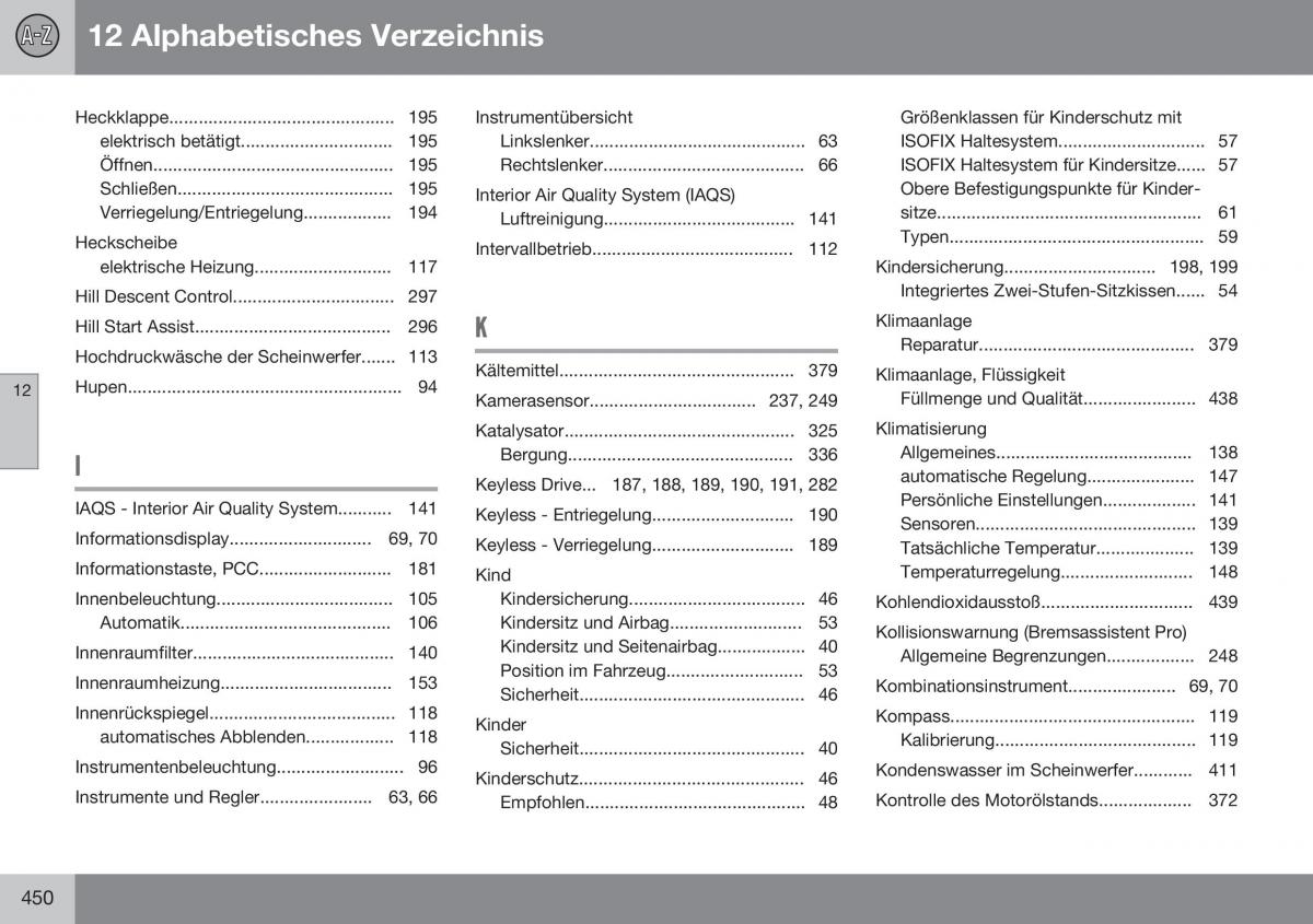 Volvo XC70 Cross Country II 2 Handbuch / page 452