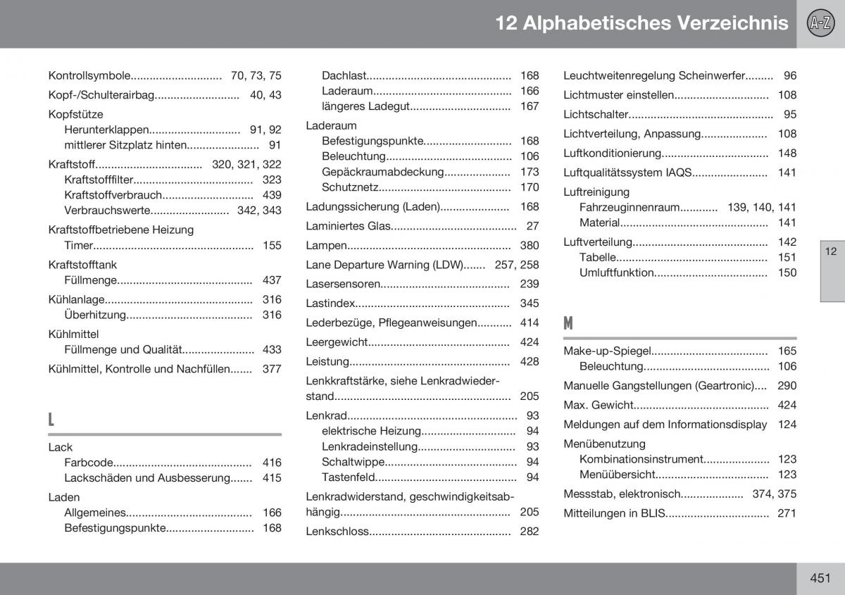 Volvo XC70 Cross Country II 2 Handbuch / page 453