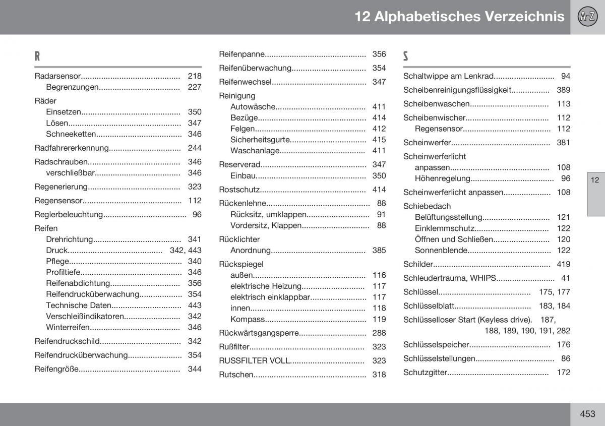 Volvo XC70 Cross Country II 2 Handbuch / page 455