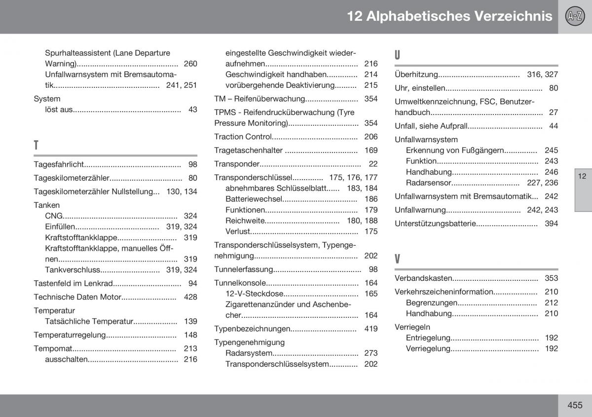 Volvo XC70 Cross Country II 2 Handbuch / page 457