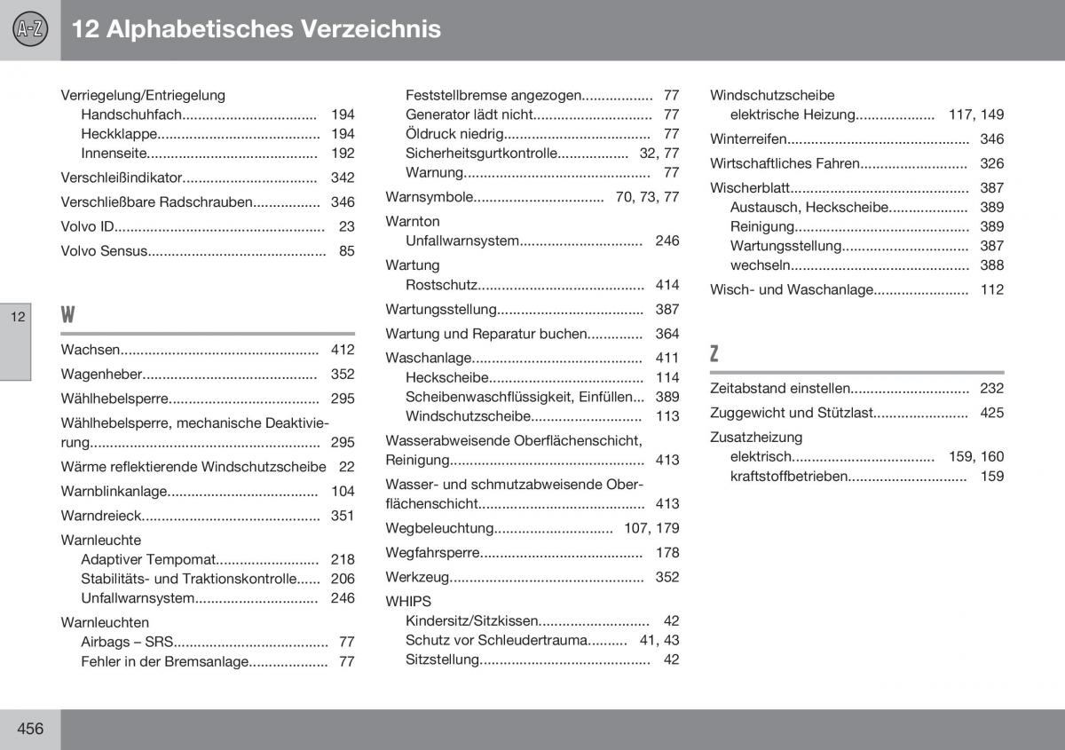 Volvo XC70 Cross Country II 2 Handbuch / page 458