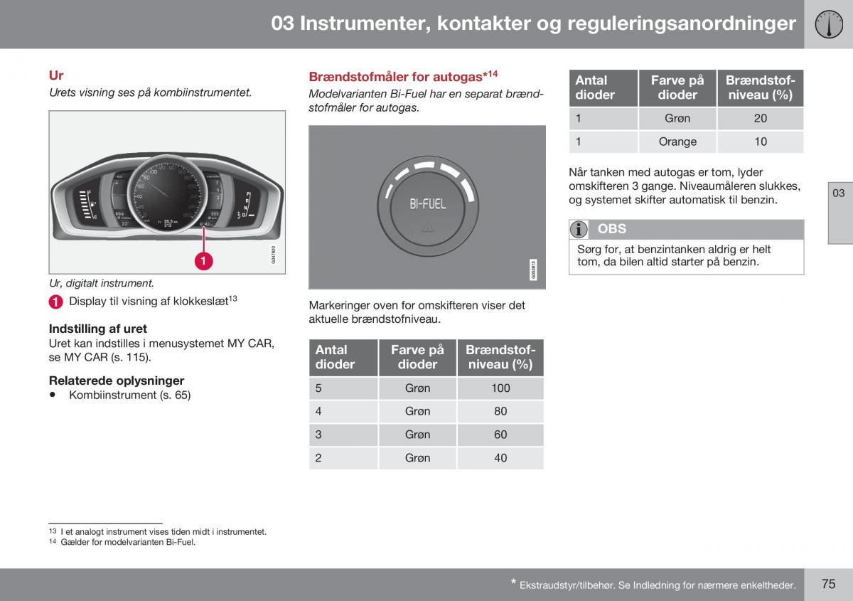 Volvo XC70 Cross Country II 2 Bilens instruktionsbog / page 77