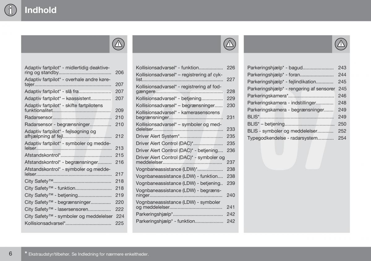 Volvo XC70 Cross Country II 2 Bilens instruktionsbog / page 8