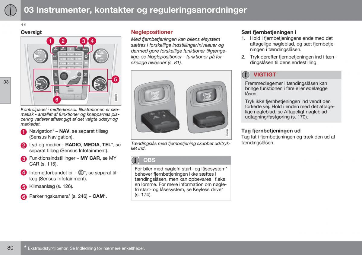 Volvo XC70 Cross Country II 2 Bilens instruktionsbog / page 82