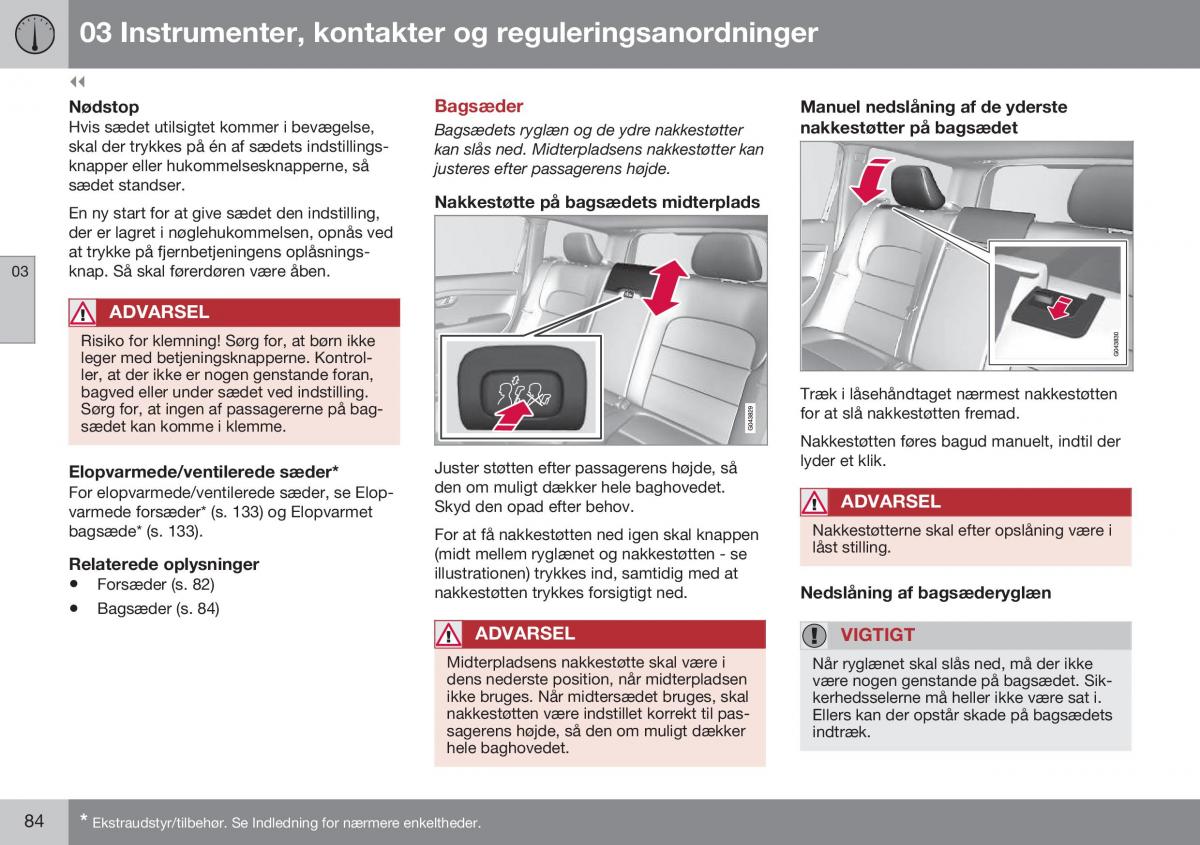 Volvo XC70 Cross Country II 2 Bilens instruktionsbog / page 86