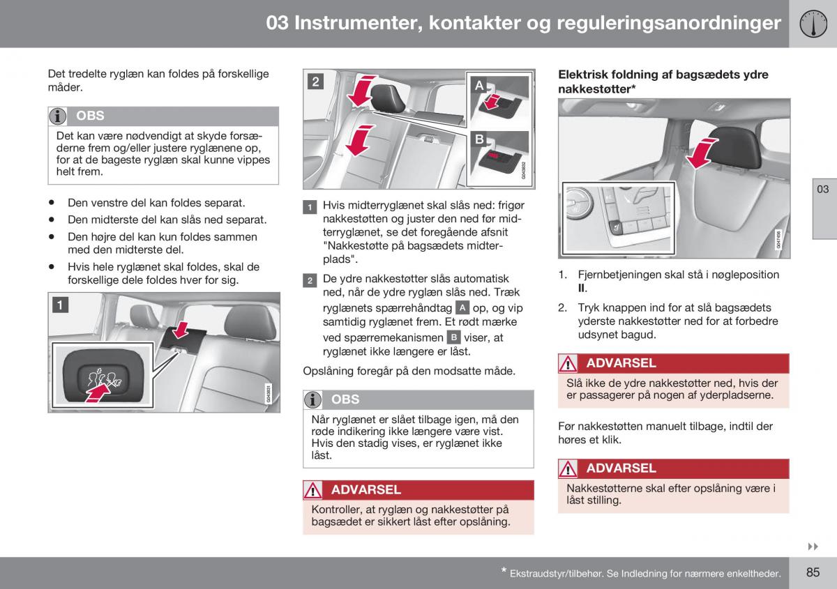 Volvo XC70 Cross Country II 2 Bilens instruktionsbog / page 87