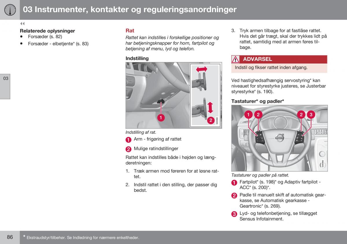 Volvo XC70 Cross Country II 2 Bilens instruktionsbog / page 88