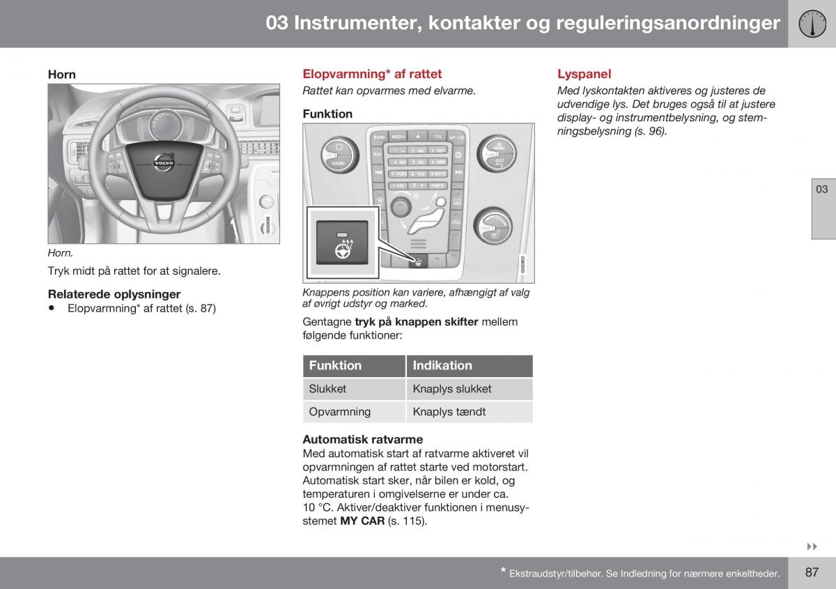 Volvo XC70 Cross Country II 2 Bilens instruktionsbog / page 89