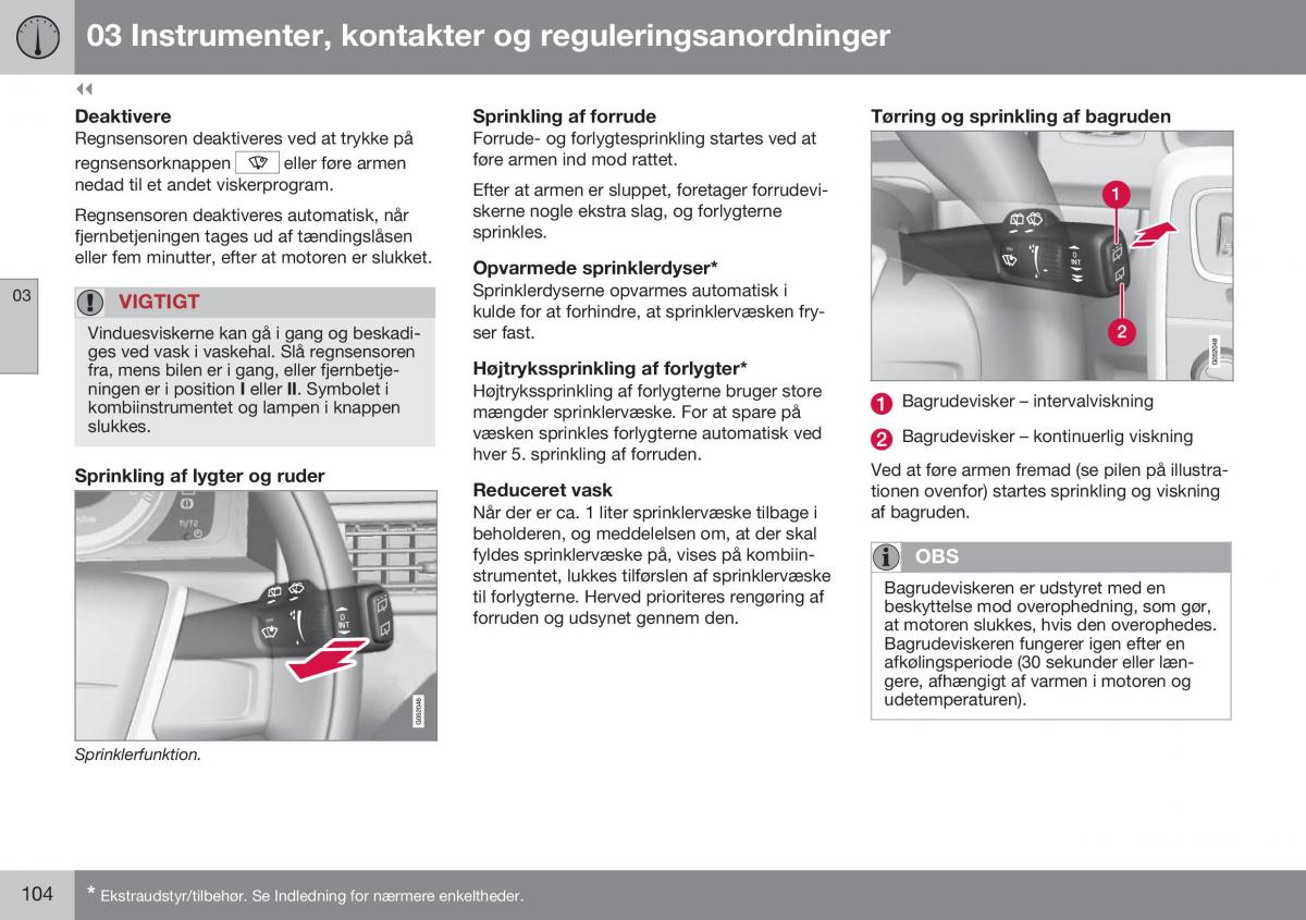 Volvo XC70 Cross Country II 2 Bilens instruktionsbog / page 106