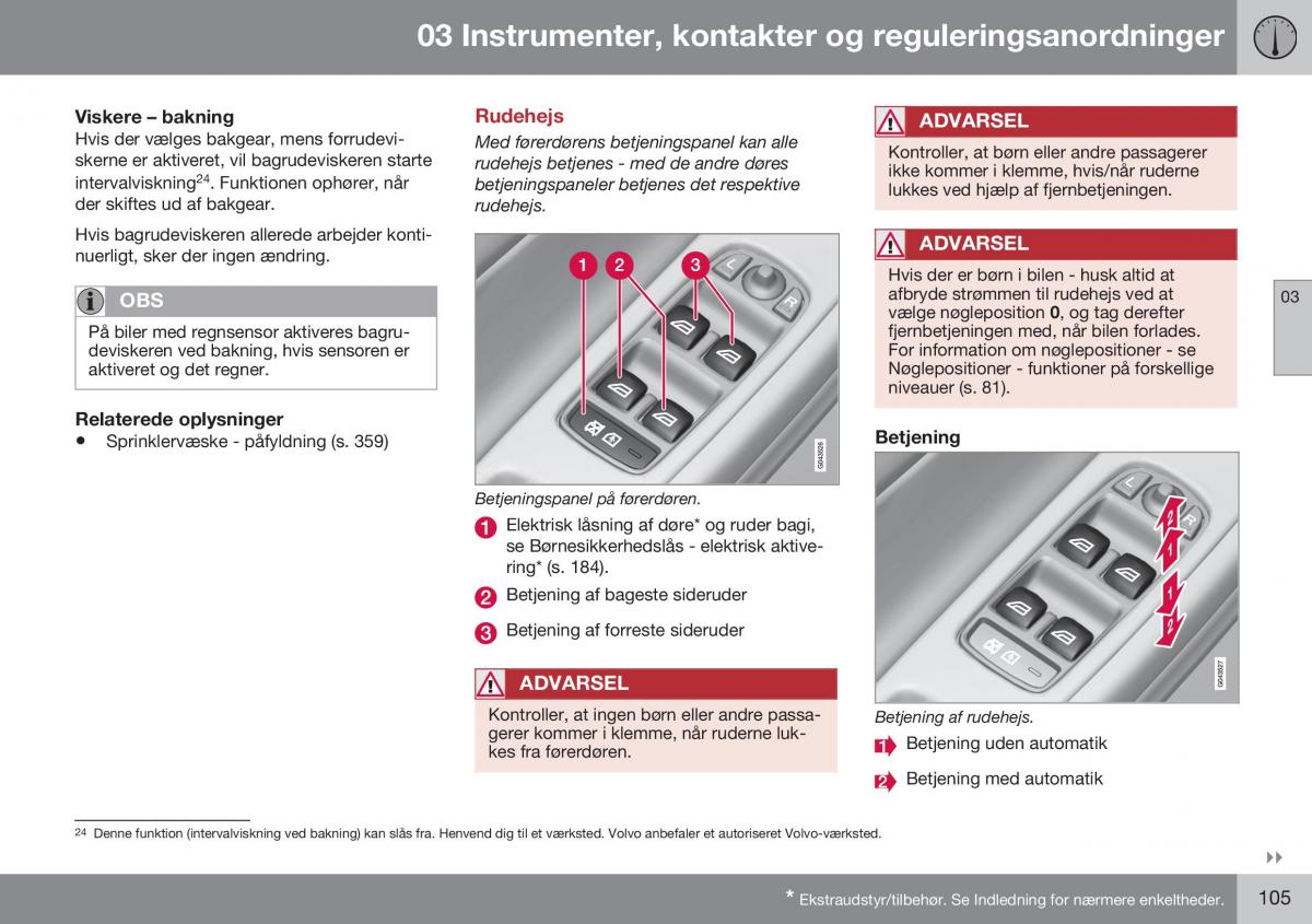 Volvo XC70 Cross Country II 2 Bilens instruktionsbog / page 107