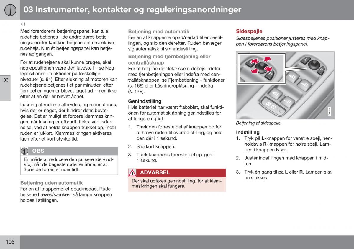 Volvo XC70 Cross Country II 2 Bilens instruktionsbog / page 108