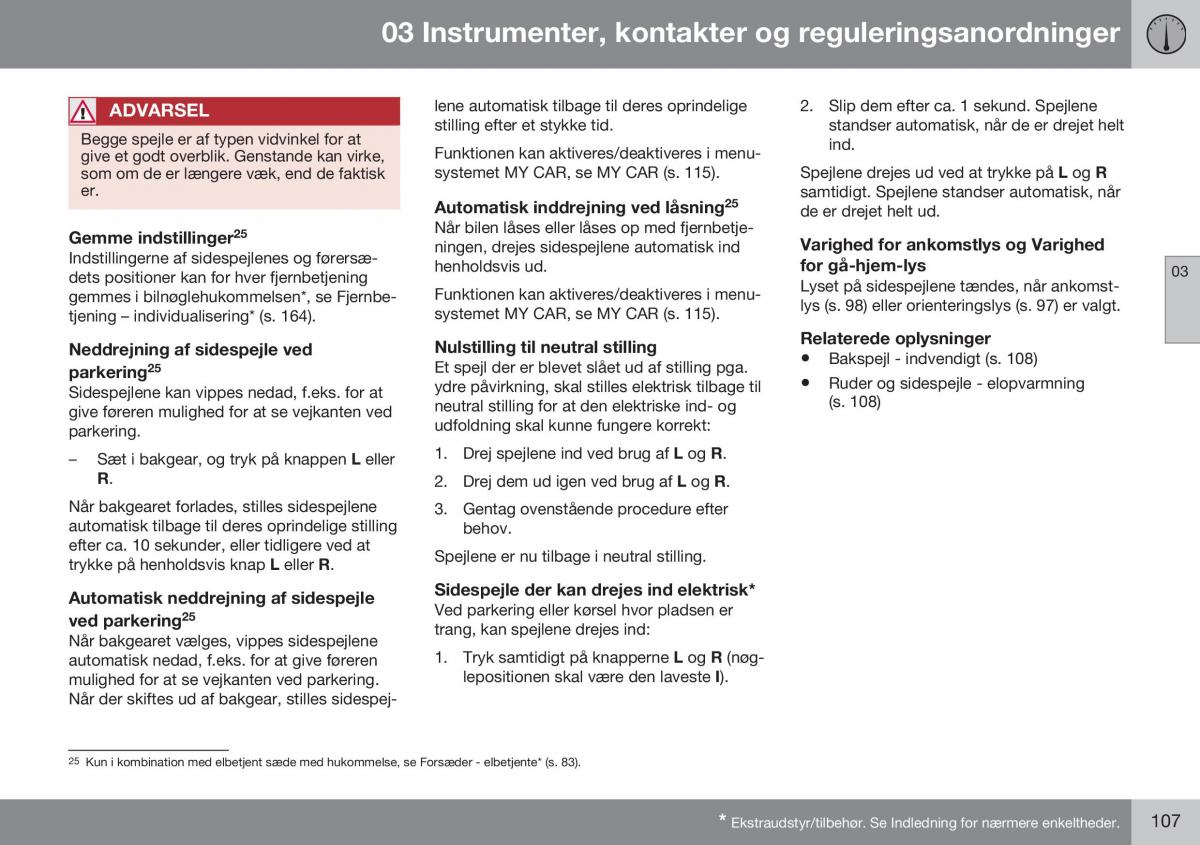 Volvo XC70 Cross Country II 2 Bilens instruktionsbog / page 109