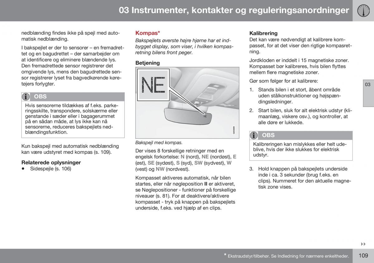 Volvo XC70 Cross Country II 2 Bilens instruktionsbog / page 111