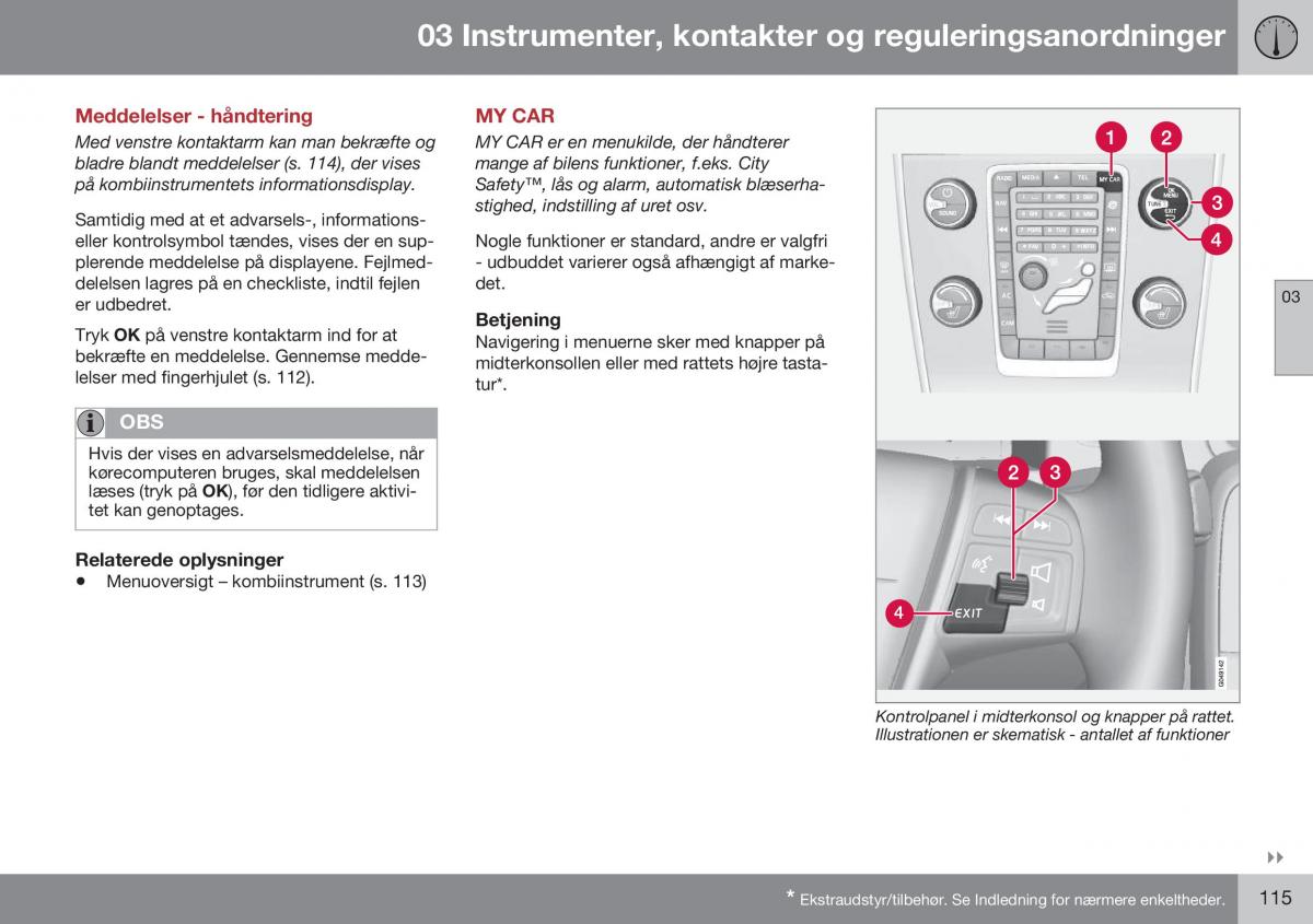 Volvo XC70 Cross Country II 2 Bilens instruktionsbog / page 117