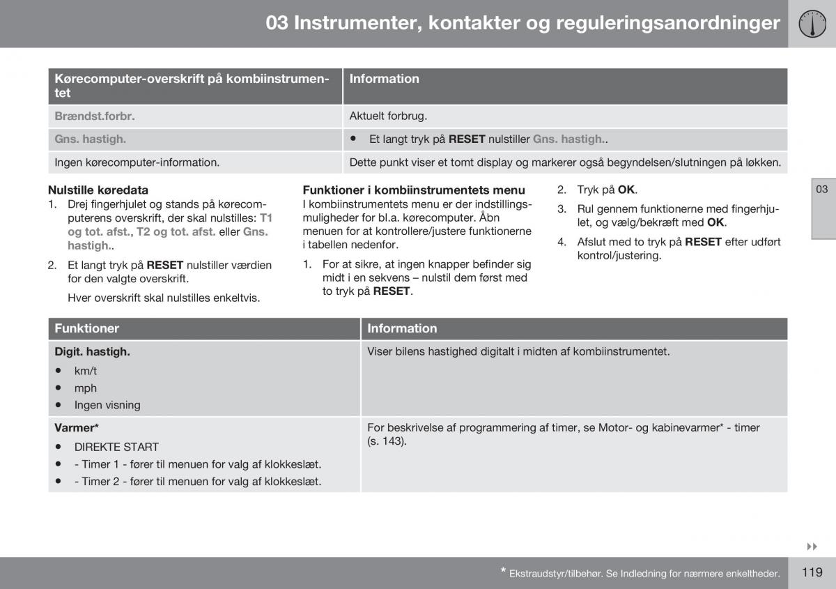 Volvo XC70 Cross Country II 2 Bilens instruktionsbog / page 121