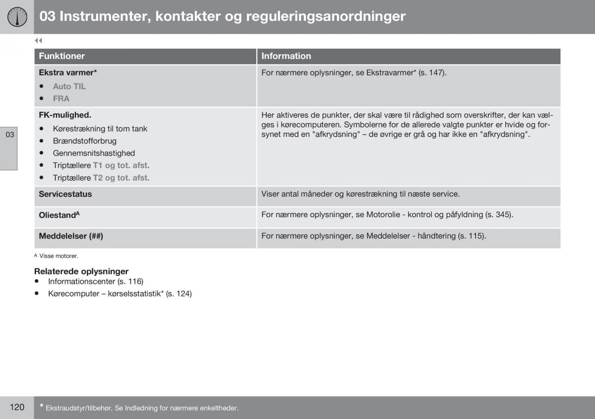 Volvo XC70 Cross Country II 2 Bilens instruktionsbog / page 122