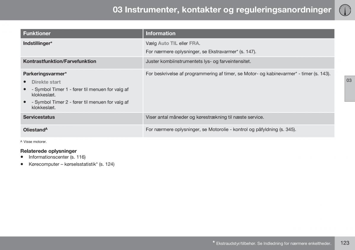 Volvo XC70 Cross Country II 2 Bilens instruktionsbog / page 125