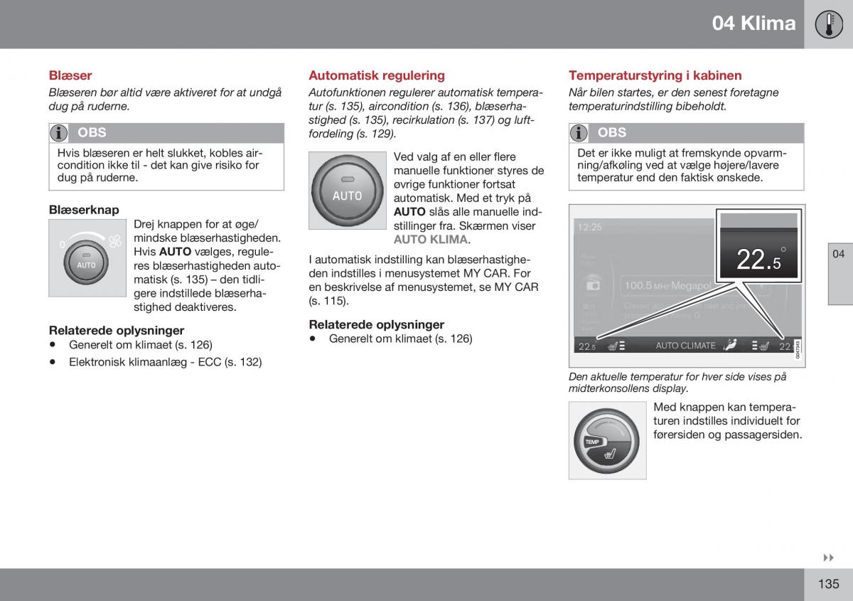 Volvo XC70 Cross Country II 2 Bilens instruktionsbog / page 137