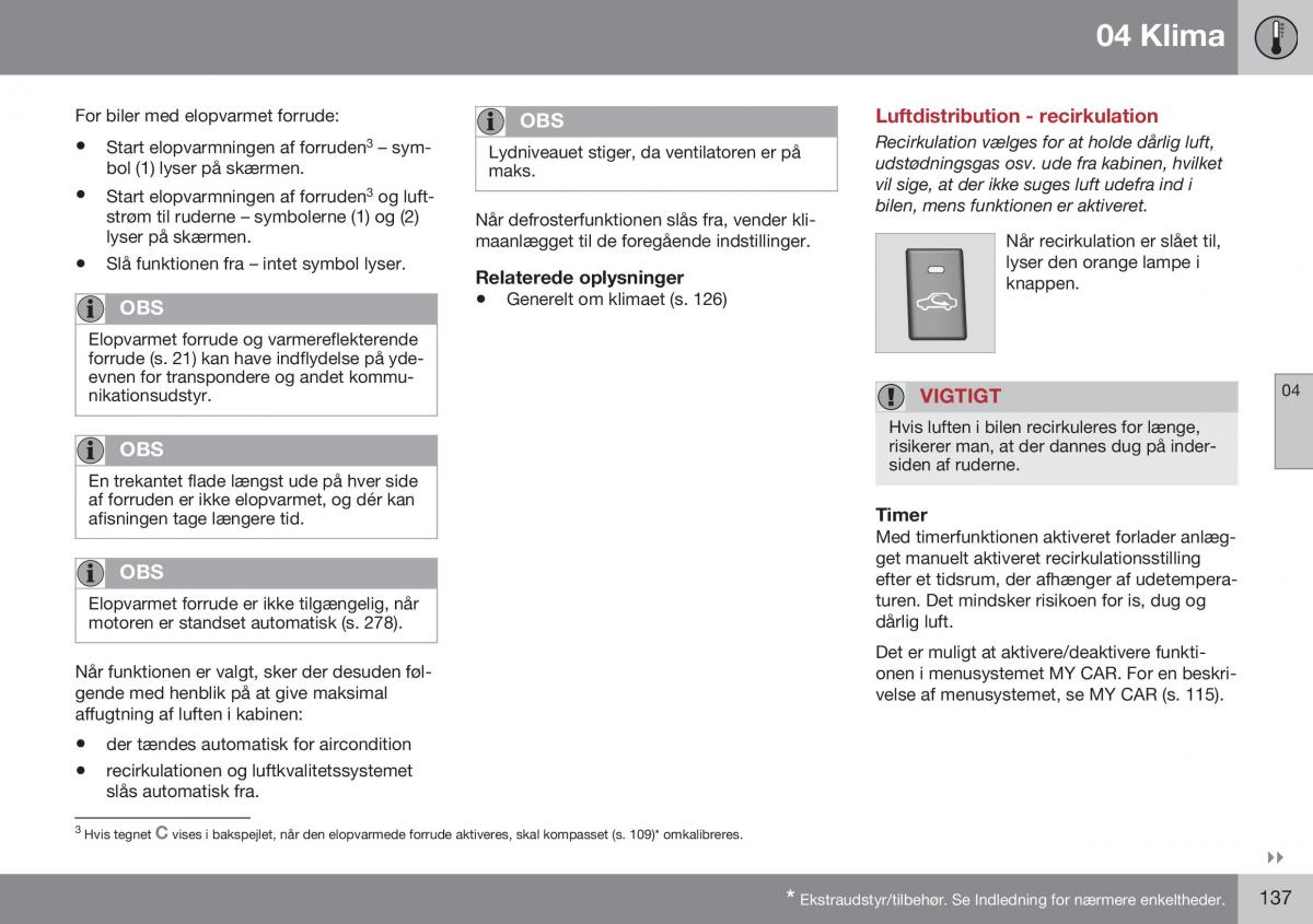 Volvo XC70 Cross Country II 2 Bilens instruktionsbog / page 139