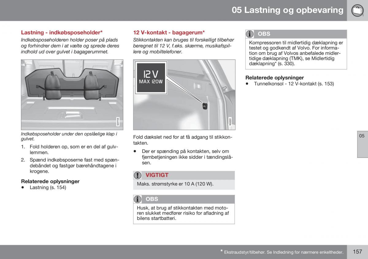 Volvo XC70 Cross Country II 2 Bilens instruktionsbog / page 159