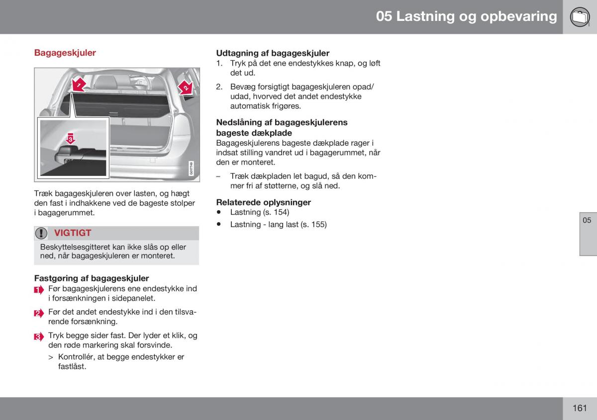 Volvo XC70 Cross Country II 2 Bilens instruktionsbog / page 163